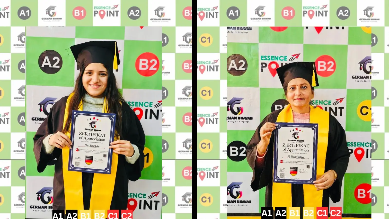 Students receiving German language A1 to C2 certification at Essence Point Delhi